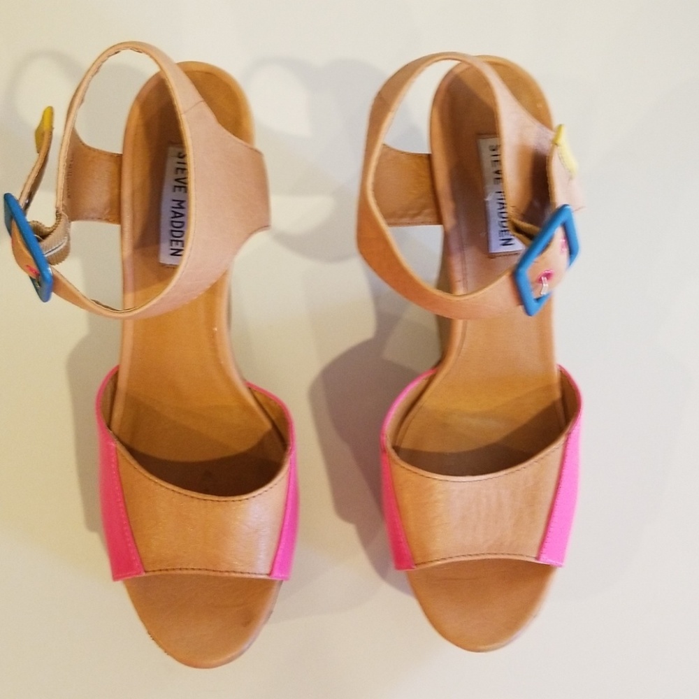 Steve Madden Women's Winger Leather Wedge Heel